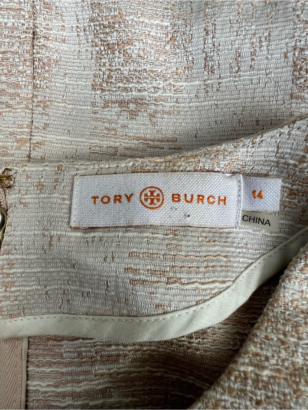 Tory Burch Ivory Textured Short-Sleeve Tunic with Embellished Pockets - Picture 2 of 7